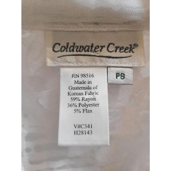 Coldwater Creek Oversized Sheer Floral Lace Shirt - White - Size Petite Small - Picture 9 of 9